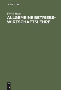 cover of the book Allgemeine Betriebswirtschaftslehre