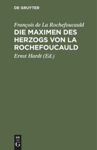 cover of the book Die Maximen des Herzogs von La Rochefoucauld