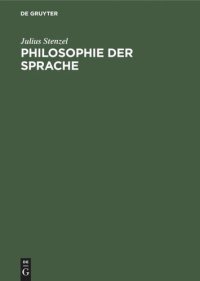 cover of the book Philosophie der Sprache