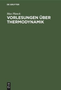 cover of the book Vorlesungen über Thermodynamik