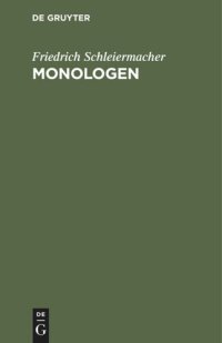 cover of the book Monologen: Eine Neujahrsgabe