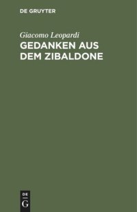 cover of the book Gedanken aus dem Zibaldone