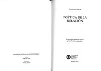 cover of the book POETICA DE LA RELACION