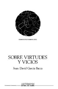 cover of the book Sobre virtudes y vicios