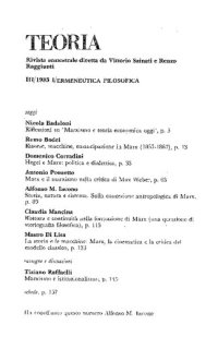 cover of the book Teoria vol. 3.1 Marx, cent'anni dopo