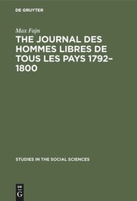 cover of the book The journal des hommes libres de tous les pays 1792–1800