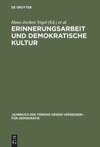 cover of the book Erinnerungsarbeit und demokratische Kultur