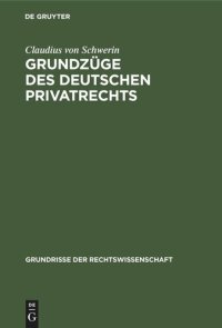 cover of the book Grundzüge des deutschen Privatrechts