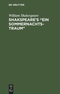 cover of the book Shakspeare’s “Ein Sommernachtstraum”