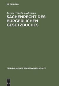 cover of the book Sachenrecht des Bürgerlichen Gesetzbuches