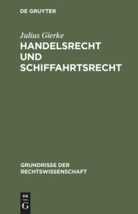 cover of the book Handelsrecht und Schiffahrtsrecht