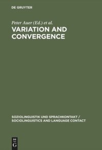 cover of the book Variation and Convergence: Studies in Social Dialectology