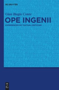 cover of the book Ope ingenii: Experiences of Textual Criticism