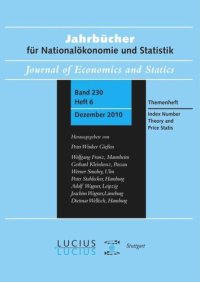 cover of the book Index Number Theory and Price Statistics: Sonderausgabe  Heft 6/Bd. 230 (2010) Jahrbücher für Nationalökonomie und Statistik