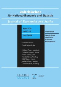 cover of the book Agent Based Models for Economic Policy Advice: Sonderausgabe von Heft 2+3/Bd. 228 Jahrbücher für Nationalökonomie und Statistik