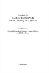 cover of the book Festschrift für Alfred Bergmann zum 65. Geburtstag am 13. Juli 2018