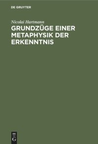 cover of the book Grundzüge einer Metaphysik der Erkenntnis