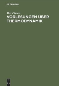 cover of the book Vorlesungen über Thermodynamik