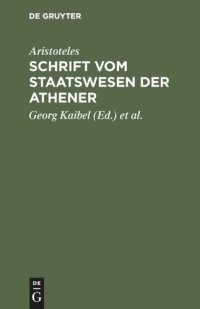 cover of the book Schrift vom Staatswesen der Athener