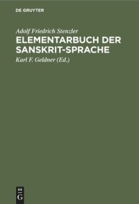 cover of the book Elementarbuch der Sanskrit-Sprache: Grammatik, Texte, Wörterbuch