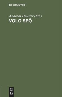 cover of the book Vǫlo Spǭ: Die Weissagung der Seherin