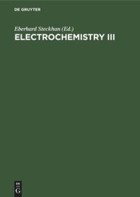 cover of the book Electrochemistry III