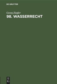 cover of the book 98. Wasserrecht