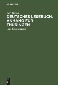 cover of the book Deutsches Lesebuch. Anhang für Thüringen