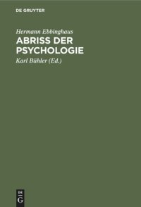 cover of the book Abriss der Psychologie