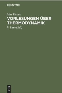 cover of the book Vorlesungen über Thermodynamik