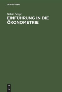 cover of the book Einführung in die Ökonometrie