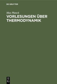 cover of the book Vorlesungen über Thermodynamik