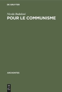 cover of the book Pour le communisme: Questions de théorie