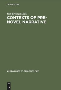 cover of the book Contexts of Pre-Novel Narrative: The European Tradition