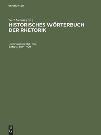 cover of the book Historisches Wörterbuch der Rhetorik: Band 3 Eup - Hör