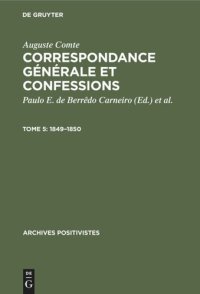 cover of the book Correspondance générale et confessions: Tome 5 1849–1850