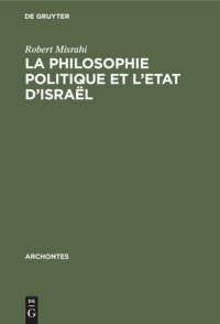 cover of the book La philosophie politique et l’Etat d’Israël