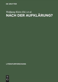 cover of the book Nach der Aufklärung?: Beiträge zum Diskurs der Kulturwissenschaften