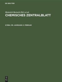 cover of the book Chemisches Zentralblatt: 5/1964, 135. Jahrgang 5. Februar