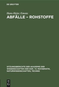 cover of the book Abfälle – Rohstoffe