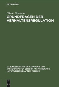 cover of the book Grundfragen der Verhaltensregulation: Ergebnisse und Zielstellungen