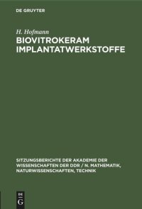 cover of the book Biovitrokeram Implantatwerkstoffe