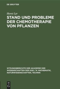 cover of the book Stand und Probleme der Chemotherapie von Pflanzen