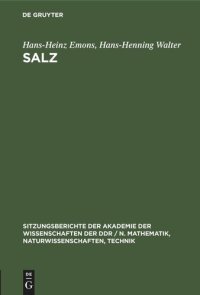 cover of the book Salz: Geschichte-Gegenwart-Zukunft