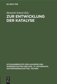 cover of the book Zur Entwicklung der Katalyse