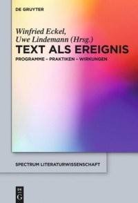 cover of the book Text als Ereignis: Programme - Praktiken - Wirkungen