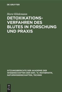 cover of the book Detoxikationsverfahren des Blutes in Forschung und Praxis