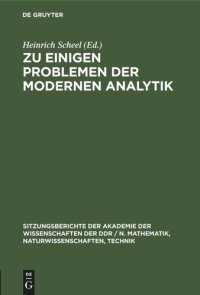 cover of the book Zu einigen Problemen der modernen Analytik