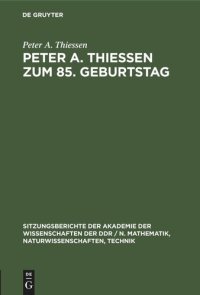 cover of the book Peter A. Thiessen zum 85. Geburtstag