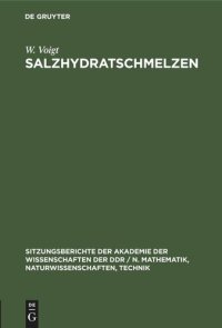 cover of the book Salzhydratschmelzen